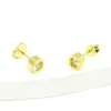 Aretes redondos de acero inoxidable con circonita Blanca/color no es fácil de pasar/aretes sensibles aretes simples de moda venta al por mayor