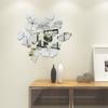 JM239 - Nuevas pegatinas de espejo acrílico con diseño de flores y hojas en 3D para pared de dormitorio y sala de estar