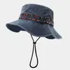 Chapéu de Cowboy Ocidental para Homens e Mulheres, Novo Chapéu de Sol para Esportes ao Ar Livre de Outono e Lazer, Montanhismo, Pesca, com Corda à Prova de Vento, Tendência