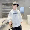 Sudadera de Manga Larga con Cuello Redondo para Niños, Nueva Tendencia 2026, Estampado Completo de Letras, Moda Casual Elegante de Otoño