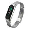 Adequado para Pulseira Xiaomi Mi Band 5/6 Fivela Milanese Pulseira de Aço Inoxidável Fivela Elástica Caixa de Metal Pulseira Mi3/4