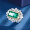 Deseo transfronterizo Moda retro europea y americana Joyería femenina Esmeralda simulada Color diamante Separación de color Conjunto 8*16 6*8