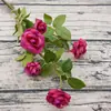 Flor Artificial Rosa Iceberg de Tallo Único con Borde Pequeño Rizado Venta al por Mayor Decoración del Hogar Suministros para Bodas Fondo de Fotografía