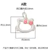 Plata pura 999 lindo gatito rosa de resina colgante cuenta espaciadora de pata de gato pulsera para niños DIY accesorio de plata 3D