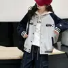Sudadera holgada gris con capucha y bordado de letras de dibujos animados de alta gama para mujer, nueva chaqueta cárdigan con cremallera para primavera y otoño 2026