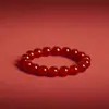 Pulsera de Ágata Roja Natural por Año de Nacimiento para Mujer, Pulsera de Piedra Roja, Pulsera Roja Fina de Círculo Único de Año Nuevo Regalo