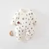 Ropa acolchada para recién nacidos, mameluco mariposa engrosado de 40g para recién nacidos, ropa de dormir de una pieza de algodón puro antibacteriano Clase A