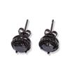 Joias Gu Meng hip-hop novos brincos de zircônia preta com quatro garras brincos de zircônia transparente redondos e quadrados