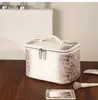 Bolsa de Maquiagem de Couro Genuíno com Padrão de Crocodilo, Necessaire Portátil de Viagem, Alta Qualidade, Grande Capacidade, Bolsa de Armazenamento Prática
