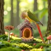 Tocón de Árbol Transfronterizo Nido de Pájaro Comedero para Pájaros Artesanía de Resina Decoración de Estatua para Jardín y Patio Decoración de Estatua