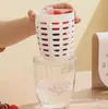 Taza Azul para Desayuno y Ensalada de Frutas con Tenedor para Picnic, de Aspecto Elegante y Casual, con Doble Capa Drenante