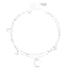 Pulsera de Doble Capa de Estrella y Luna para Mujer, Gama Alta, Nueva Moda, Estilo Ins, Lujo Ligero, Sencilla, Versátil, Exquisita, Regalo para Novia