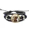 Pulsera de Cuero Arcángel Miguel Unisex Guardián del Mar Ángel de la Guarda Joyería de Mano Tejida Multicapa