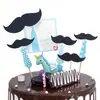 Decoración de Pastel Horneado Barba Atractiva Corbata Hombrecito Tarjeta Enchufe Fiesta de Cumpleaños Mesa de Postres Artículos para Vestir