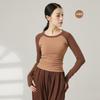 Roupas de Treino de Dança Moderna, Tops de Yoga Raglan de Manga Longa para Outono e Inverno, Roupas de Treino Corporal Usáveis no Dia a Dia para Mulheres
