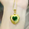 Aretes de anillo colgante de collar de joyería de traje de corazón de durazno cepillado estilo buqirati italiano europeo y americano Cristal Diamante Rojo Rosa