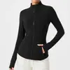 Ropa Deportiva Cruzada de Tacto Natural para Yoga Chaqueta Deportiva Ajustada Elástica Cremallera Cuello Alto Ceñida Chaqueta para Correr Fitness Top Mujer