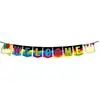 Bandera de Estilo Nuevo con Letras Brillantes Decoración para Fiesta de Bienvenida en Casa Pancarta de Cola de Pez con Lámina Dorada Colgante para Lugar Moderno Banderas de Colores