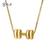 Nueva Cadena de Collar con Letras de Mancuernas para Hombres Principiantes Fitness Regalo del Día del Padre diy Nombre de Familia Suministro de Fábrica