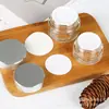 Botella de vidrio vacía para crema cosmética, con tapa de aluminio plateado, 20 g y 30 g.
