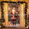 Tela de Fondo de Santa Claus Decoración Pared Puerta Ancho Atmósfera Navideña Decoración Diseño Nuevo Banner Colgante de Pared Decoración