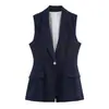 Venta al por mayor de ropa para mujer estilo europeo y americano transfronteriza, chaleco largo de mezcla elegante y pantalones de pierna recta 3422709 3514709