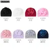 Nuevo Estilo Turbante Floral Grande para Mujer, Gorro de Tela Elástica para Ponerse de Tirón, Turbante Floral de Color Sólido Más Vendido en Amazon