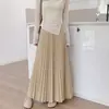 Falda midi plisada para mujer para otoño de 2026, adecuada para tipo de cuerpo pera, cubre las caderas, estiliza, con una caída fluida, dobladillo amplio, falda larga plisada de línea A, versátil