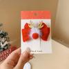 Pinza para el pelo de estrella roja de Año Nuevo y Navidad, pinza lateral de bola de pelo para flequillo, accesorios para el pelo para vestirse