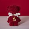 Toalha de casamento criativa vinho vermelho urso toalha casamento loja retorno presente de casamento dama de honra presente prático caixa de presente