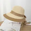 Sombrero de Sol de Lazo de Verano para Mujer, Sombrero de Protección Solar para Vacaciones en la Playa, Sombrero de Sol de Ala Ancha para Exteriores, Dulce Sombrero de Paja