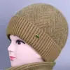 Gorro tejido, bufanda cálida para la abuela, gorro de algodón al por mayor, conjunto para mujer para mamá, gorro de lana para mediana edad y personas mayores, engrosado para otoño e invierno