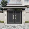 Liga de Alumínio Porta Principal Única e Dupla de Abrir Aço Inoxidável Novo Estilo Chinês Porta de Pátio para Villa Casa Própria Grande Entrada de Vila Porta de Jardim