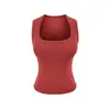 Estilo Europeo y Americano Nuevo Chica Picante Deseo Puro Cuello en U Acolchado Sin Mangas Top 2026 Verano Yoga Adelgazante Camiseta sin Mangas para Mujer