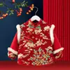 Ropa Impermeable y a Prueba de Suciedad para Niños para Nochevieja, Ropa Exterior Estilo Chino de Año Nuevo para Bebés, Babero de Vestir Invertido Ropa Protectora, Otoño e Invierno