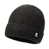 Gorro de Punto Cálido con Logo R de Moda Unisex Invierno Lana para Exteriores Protección contra el Frío Gorro Pullover Versátil de Punto