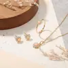 Anillo Abierto Ajustable de Girasol de Ópalo de Moda Estilo Coreano y Japonés Bañado en Plata S925 con Oro de 10K Venta al por Mayor