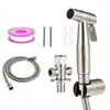 Conjunto de Pistola de Spray para Vaso Sanitário de Aço Inoxidável 304, Bico Manual de Bidê, Pistola de Água para Descarga de Banheiro, Companheiro de Vaso Sanitário