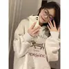 2025 Nova Moletom com Capuz Oversize Outono e Inverno Feminino Fino Solto Estilo Preguiçoso Jaqueta Hoodie Primavera e Outono