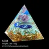 Transfronterizo 6cm Cristal Natural Letra Dorada Adorno Decorativo de Escritorio para el Hogar Pirámide de Resina para Chakra Yoga Meditación