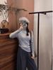 Muchen 2025 Primavera Nuevo Estilo Coreano Simple Botón Cuello Medio Jersey Prendas de Punto Prendas de Punto Camisa Base para Mujer Top