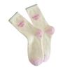 Calcetines de Lana Australiana para Mujer, Calcetines de Media Caña Rayados, Engrosados y Cálidos para Otoño e Invierno, Lindos y Dulces de Estilo Japonés, Calcetines de Felpa para el Suelo