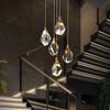 Moderno Simples Leve Luxo Restaurante Criativo Corredor de Cristal Escada Duplex Lustre de Cobre Puro Modelo Casa Escritório de Vendas