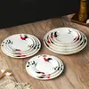 Direto do Fabricante Série Galo Tradicional Nostálgico Multi-Tamanho Oval Peixe Galo de Cerâmica Prato para Hotéis Restaurantes