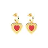 Pendientes de corazón rojo de moda para mujer, de estilo europeo y americano, transfronterizos, superventas, versátiles, pendientes de esmalte de alta calidad y lujo ligero