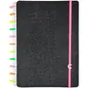 Caderno Inteligente Let's Glitter Neon Preto Grande 80 Folhas