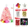 Decoração de Natal Presentes Mini Mini Árvore de Natal de Mesa de 45cm Rosa Decorações Pacote de Árvore de Natal