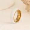 Anillo de Acero Inoxidable con Perlas de Arco de Cinco Filas Nuevo Producto Transfronterizo de Amazon para Mujer, Joyería Versátil de Acero de Titanio para Parejas Venta al por Mayor