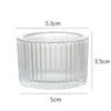 Copa de Vela con Patrón Vertical Portavelas de Vidrio Copa de Vidrio para Aromaterapia Contenedor de Velas Decoración del Hogar Fragancia Portavelas Sencillo Copa Vacía