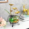 Decoración sencilla para el hogar, con agua, de cristal, para pecera pequeña, circulación, paisaje acuático de la suerte, para sala de estar, oficina, inauguración, regalo.
